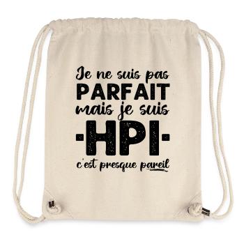 Je suis HPI Haut Potentiel Intellectuel cadeau - Sac à cordon recyclé Stanley/Stella - blanc naturel - Devant