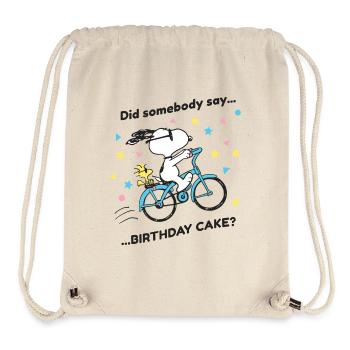 Peanuts Snoopy Auf Fahrrad Geburtstagsdesign - Stanley/Stella recycelter Gym Bag - Naturweiß - Vorne