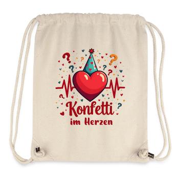 Karneval Herzschlag - Konfetti - Stanley/Stella recycelter Gym Bag - Naturweiß - Vorne
