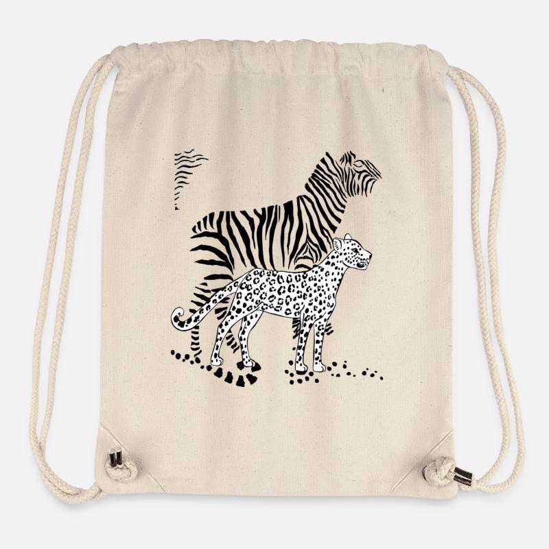Leopard und Zebra - Stanley/Stella recycelter Gym Bag - Naturweiß