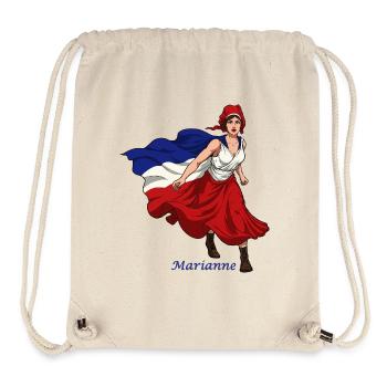 Marianne, liberté, égalité et fraternité - Sac à cordon recyclé Stanley/Stella - blanc naturel - Devant