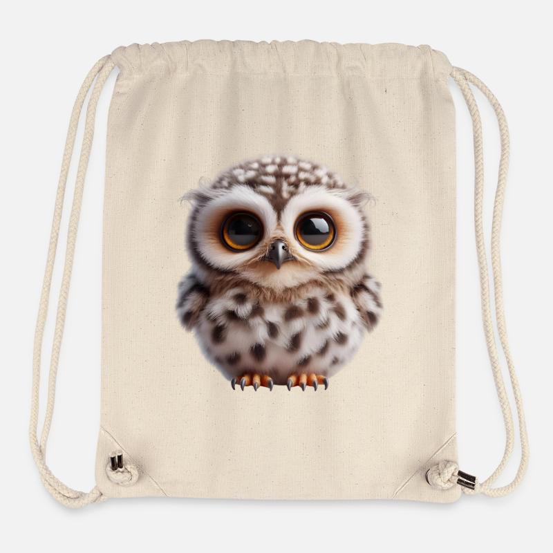 Hibou mignon - Sac à cordon recyclé Stanley/Stella - blanc naturel