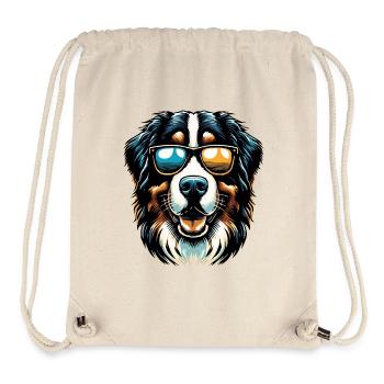 Bernese Mountain Dog with Sunglasses - Stanley/Stella Recycled Gym Bag - natural - Front