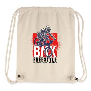 BMX vélo motard cascade freestyle vintage - Sac à cordon recyclé Stanley/Stella - blanc naturel - Devant