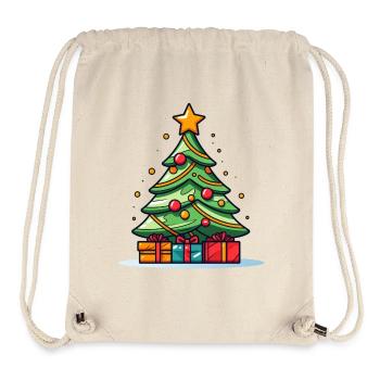 Arbre de Noël vibrant avec splendeur de cadeaux - Sac à cordon recyclé Stanley/Stella - blanc naturel - Devant
