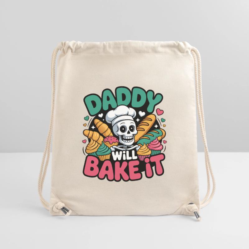 Daddy Will Bake It. Funny Skeleton Baker Design Stanley/Stella Recycled Gym Bag