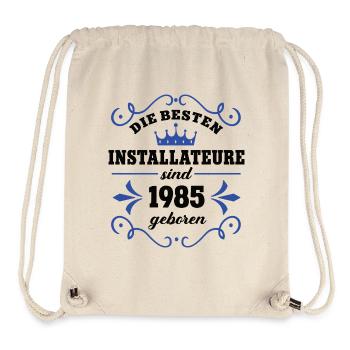 Anniversaire du plombier Né en 1985 Collègue né - Sac à cordon recyclé Stanley/Stella - blanc naturel - Devant