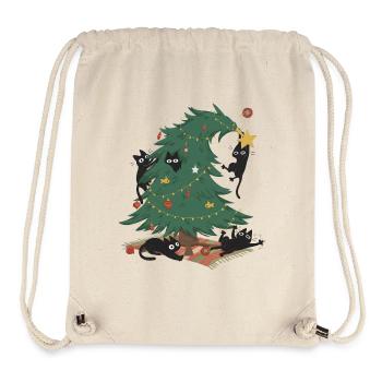 Chaos cats in the Christmas tree "Merry Catmas" - Stanley/Stella Recycled Gym Bag - natural - Front