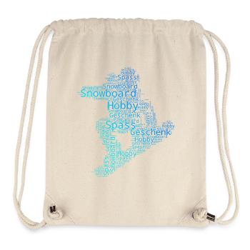 Funny snowboard motif - Stanley/Stella Recycled Gym Bag - natural - Front