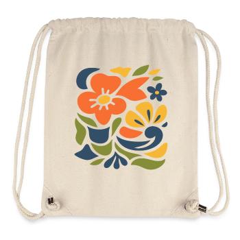 Abstract Floral Pattern Illustration - Stanley/Stella Recycled Gym Bag - natural - Front