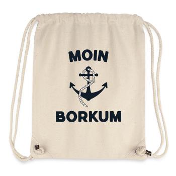 Moin Borkum – Maritimes Anker-Design - Stanley/Stella recycelter Gym Bag - Naturweiß - Vorne