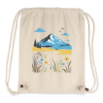 Mountain landscape with flowering meadows - Stanley/Stella Recycled Gym Bag - natural - Front