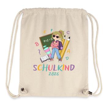 Schulkind 2026: Farbenfroh - Stanley/Stella recycelter Gym Bag - Naturweiß - Vorne