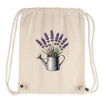 Lavendel in einer Gießkanne - Stanley/Stella recycelter Gym Bag - Naturweiß - Vorne