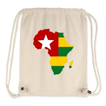 Togo_Flagge_Afrika - Sac à cordon recyclé Stanley/Stella - blanc naturel - Devant