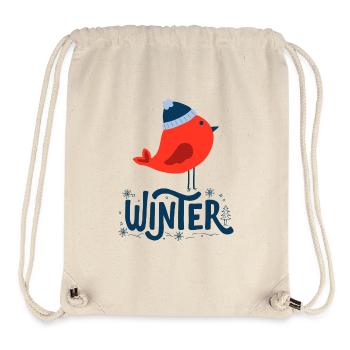 SCHNEEZEIT Wintervogel Weihnachtsskifahren SWEATSHIRT TSHIRT - Stanley/Stella recycelter Gym Bag - Naturweiß - Vorne