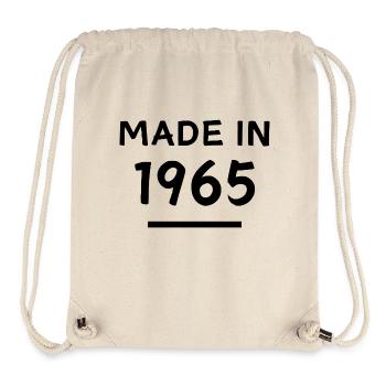 Fabriqué en 1965 - Année de naissance / Anniversaire - Sac à cordon recyclé Stanley/Stella - blanc naturel - Devant