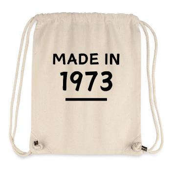 Fabriqué en 1973 - Année de naissance / Anniversaire - Sac à cordon recyclé Stanley/Stella - blanc naturel - Devant