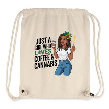Nur ein Mädchen, das Kaffee und Cannabis liebt - Stanley/Stella recycelter Gym Bag - Naturweiß - Vorne
