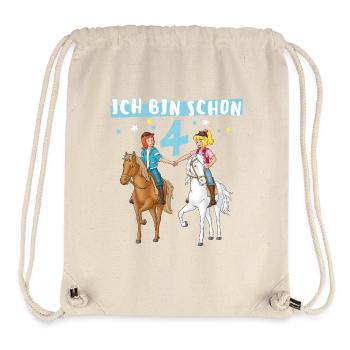 Bibi & Tina Geburtsagsdesign Ich Bin Schon Vier - Stanley/Stella recycelter Gym Bag - Naturweiß - Vorne