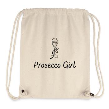 Prosecco Girl - Design avec verre Prosecco - Sac à cordon recyclé Stanley/Stella - blanc naturel - Devant