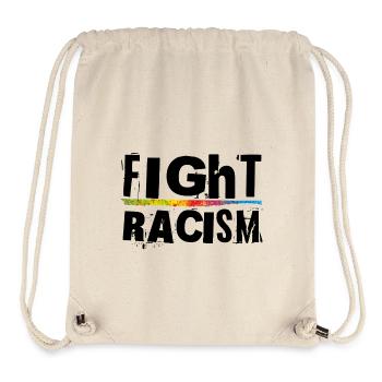 Fight Racism - Stanley/Stella recycelter Gym Bag - Naturweiß - Vorne