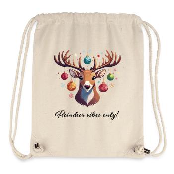 Reindeer vibes only, Weihnachten, Rentier, Kugeln - Stanley/Stella recycelter Gym Bag - Naturweiß - Vorne