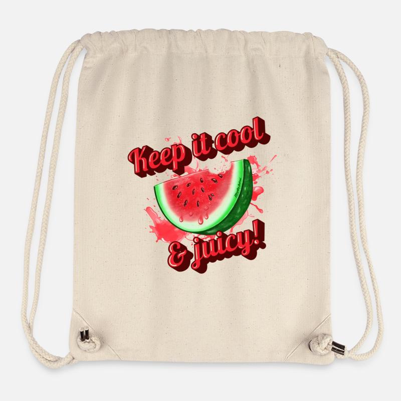 Watermelon / Keep it cool & Juicy - Stanley/Stella Recycled Gym Bag - natural