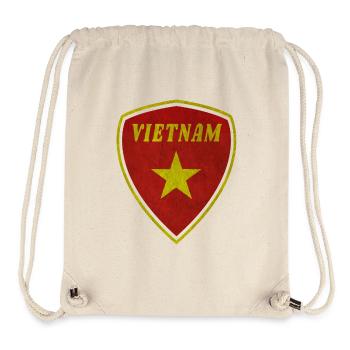 Vietnam Armoiries Vintage / Cadeau Hanoi drapeau - Sac à cordon recyclé Stanley/Stella - blanc naturel - Devant