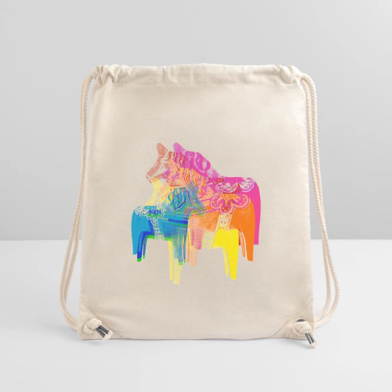 Pop Art Dala Horses Pull de Noël Style Scandi Sac à cordon recyclé Stanley/Stella