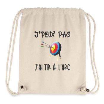 j'peux pas j'ai tir a l'arc - Sac à cordon recyclé Stanley/Stella - blanc naturel - Devant