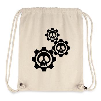 Crânes et engrenages noirs - Sac à cordon recyclé Stanley/Stella - blanc naturel - Devant