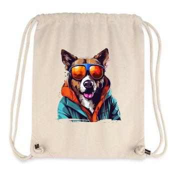 Chien de rue | Amoureux des quadrupèdes - Sac à cordon recyclé Stanley/Stella - blanc naturel - Devant