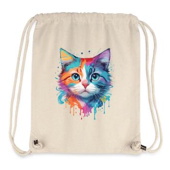Niedliche Katze - Stanley/Stella recycelter Gym Bag - Naturweiß - Vorne