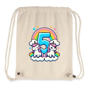 Unicorns for five year old girl - Stanley/Stella Recycled Gym Bag - natural - Front