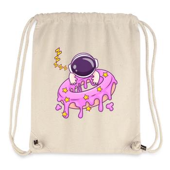 Cute Baby Astronaut Sleeping On Donut Cartoon - Stanley/Stella Recycled Gym Bag - natural - Front