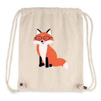 Brillen-Fuchs Cartoon Motiv - Stanley/Stella recycelter Gym Bag - Naturweiß - Vorne