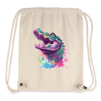 Alligator crocodile caïman reptile prédateur animal - Sac à cordon recyclé Stanley/Stella - blanc naturel - Devant