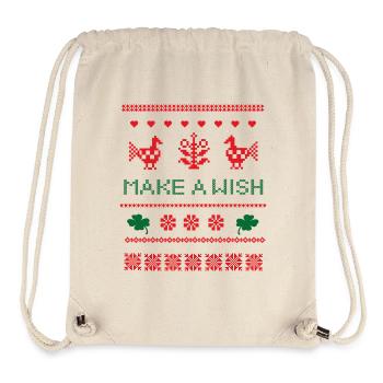 make a wish, Weihnachten - Stanley/Stella recycelter Gym Bag - Naturweiß - Vorne