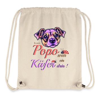 Lustiger Hund - Stanley/Stella recycelter Gym Bag - Naturweiß - Vorne