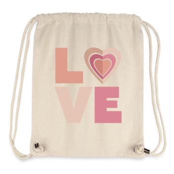L’AMOUR avec le cœur - Sac à cordon recyclé Stanley/Stella - blanc naturel - Devant