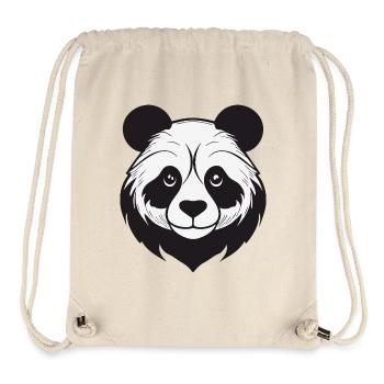 Illustrativer Panda mit sanften Zügen - Stanley/Stella recycelter Gym Bag - Naturweiß - Vorne