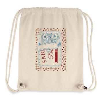 Vintage Trendige Sardinen Visual - Stanley/Stella recycelter Gym Bag - Naturweiß - Vorne