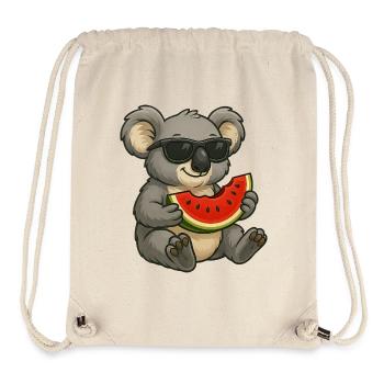 Süßer Koala mit Wassermelone Sommer Cartoon - Stanley/Stella recycelter Gym Bag - Naturweiß - Vorne