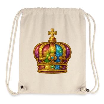 Regenbogen-Glitzerkronen-Design - Stanley/Stella recycelter Gym Bag - Naturweiß - Vorne