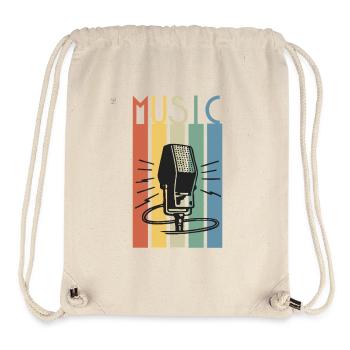 Bande musicale de microphone rétro - Sac à cordon recyclé Stanley/Stella - blanc naturel - Devant