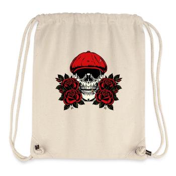 Skull with red mushroom hat and roses - Stanley/Stella Recycled Gym Bag - natural - Front
