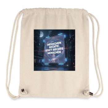 Menschenrechte statt Rechte für Menschen - Stanley/Stella recycelter Gym Bag - Naturweiß - Vorne