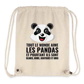Panda, Vielfalt, Liebe - Stanley/Stella recycelter Gym Bag - Naturweiß - Vorne