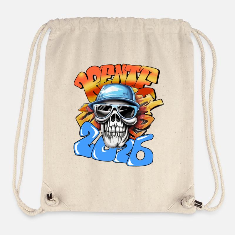 Schädel Rentner 2026 Neon Graffiti Pop-Art  - Stanley/Stella recycelter Gym Bag - Naturweiß